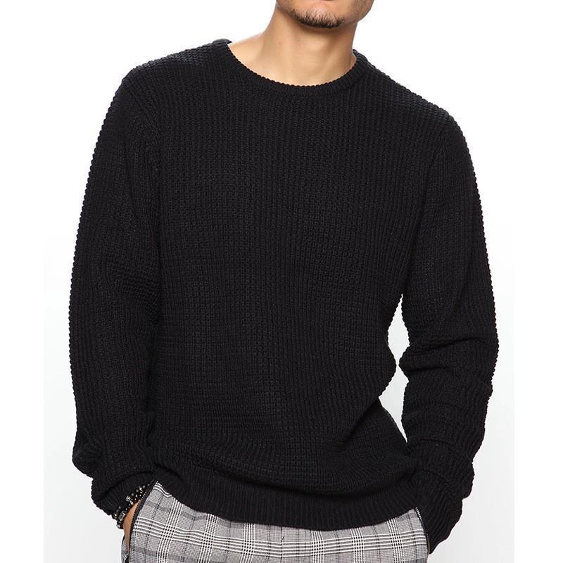 Casual Loose Fit Waffle Knit Sweater - Image 3