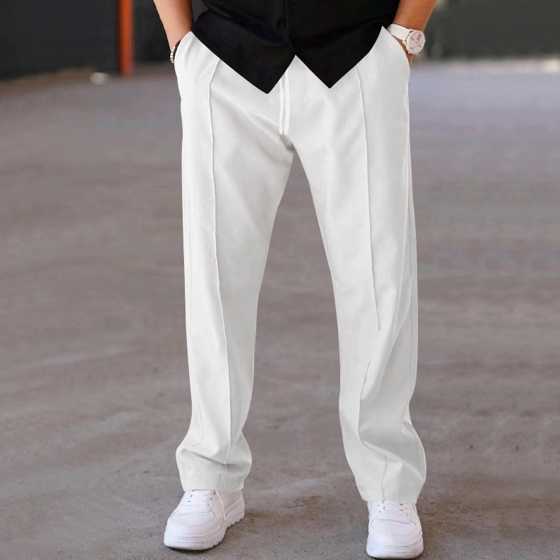 Men's Waffle Knit Straight Leg Pintuck Pants