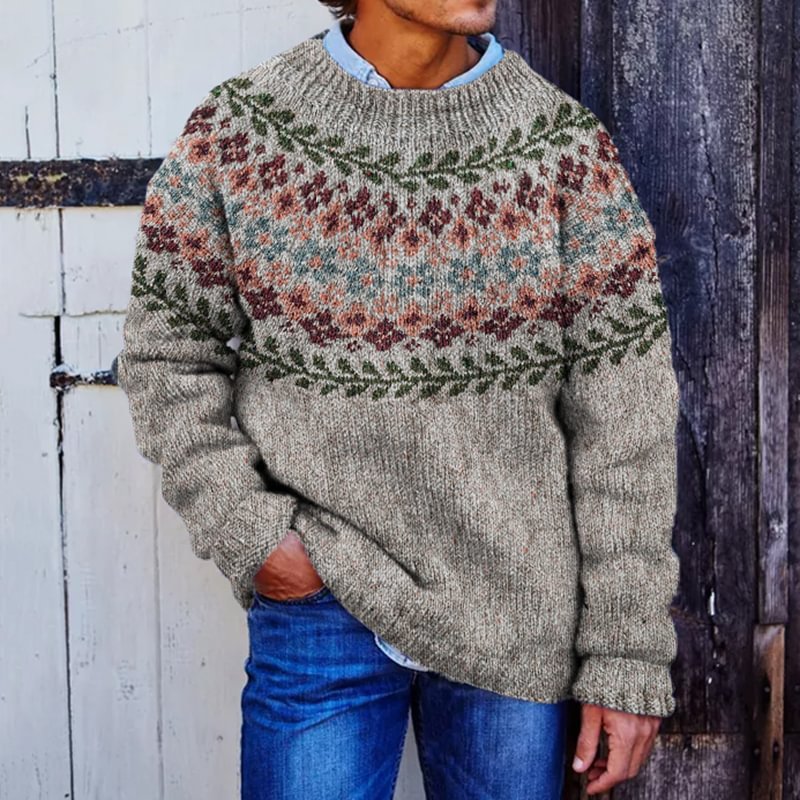 Men's Fair Isle Crewneck Pullover Sweater
