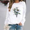 Women's 3D Daisy Floral Graphic Sweatshirts Loose Fit Long Sleeve Pullover