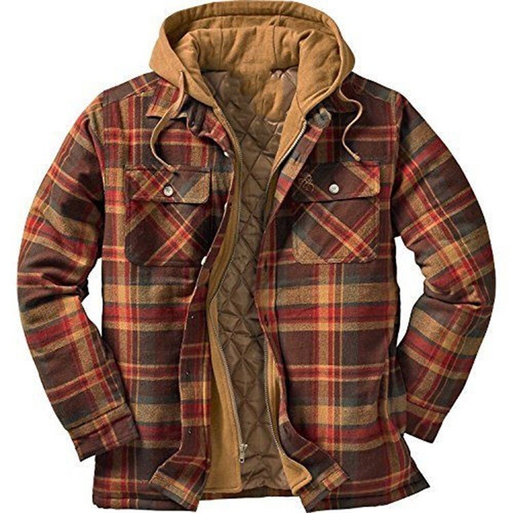 Men’s Sherpa-Lined Plaid Shirt Jacket - Image 5