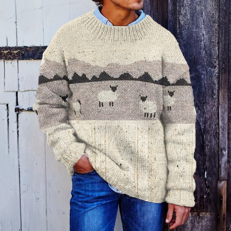 Men's Fair Isle Crewneck Pullover Sweater - Image 6