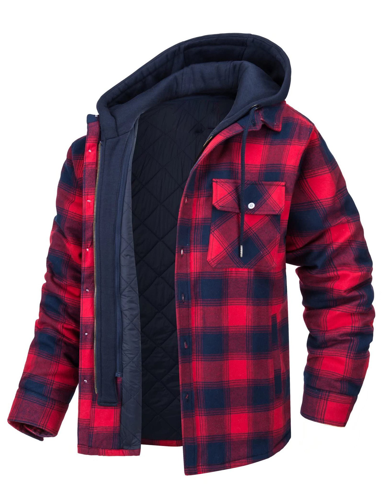 Men’s Sherpa-Lined Plaid Shirt Jacket