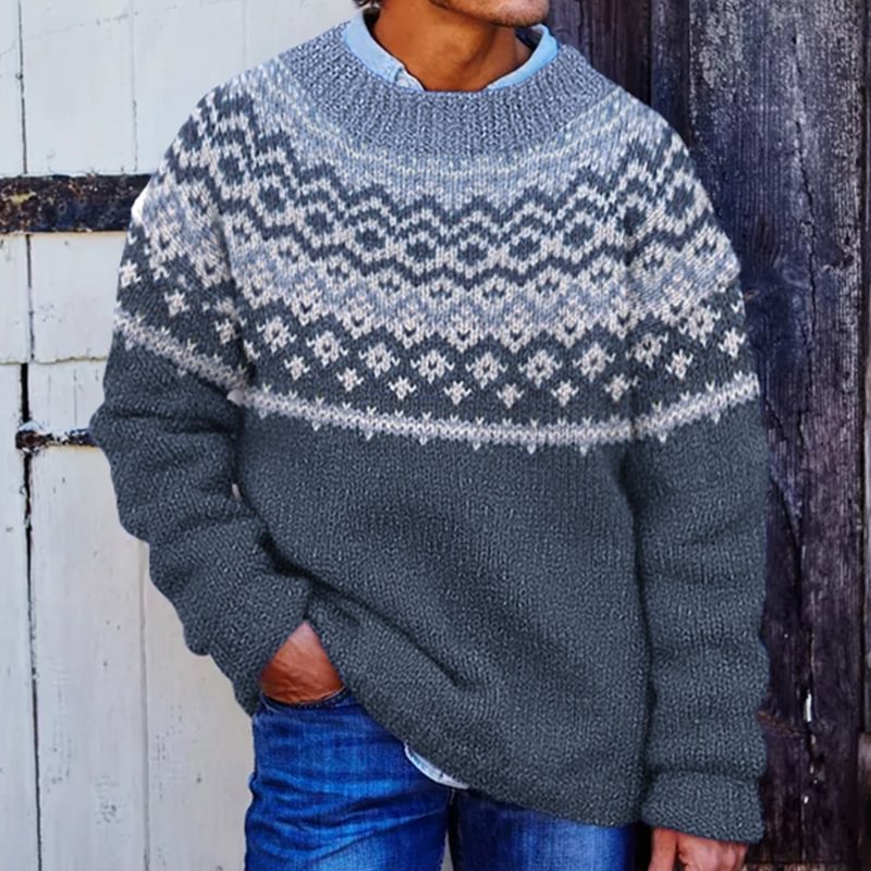 Men's Fair Isle Crewneck Pullover Sweater - Image 5