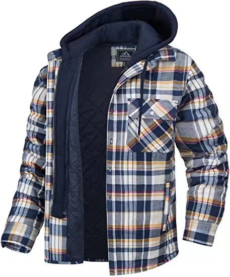 Men’s Sherpa-Lined Plaid Shirt Jacket - Image 3