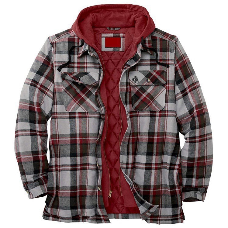 Men’s Sherpa-Lined Plaid Shirt Jacket - Image 6