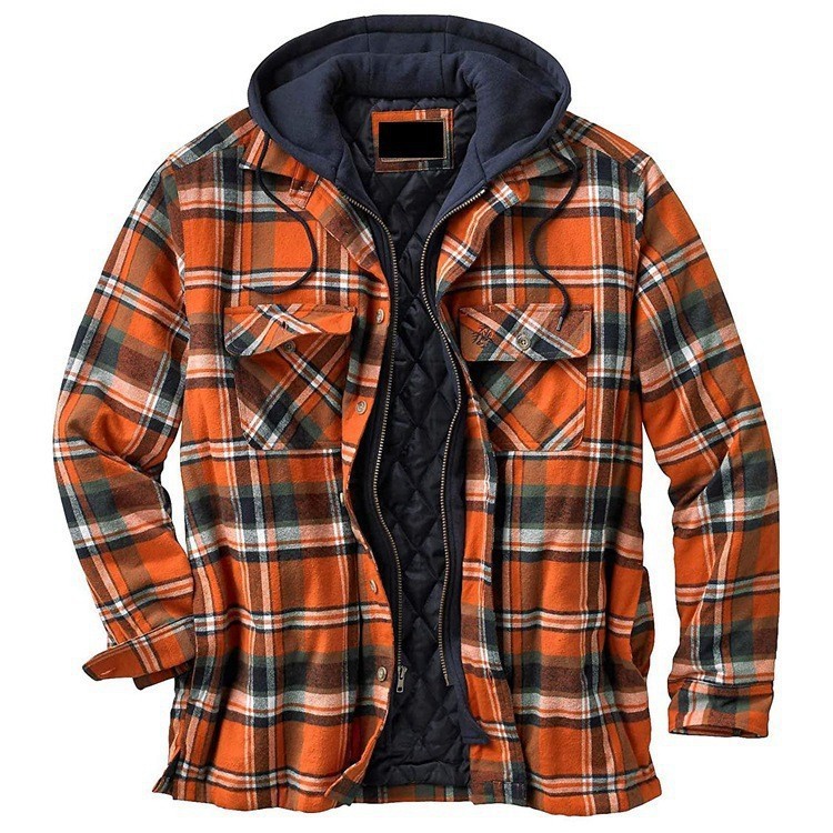 Men’s Sherpa-Lined Plaid Shirt Jacket - Image 7