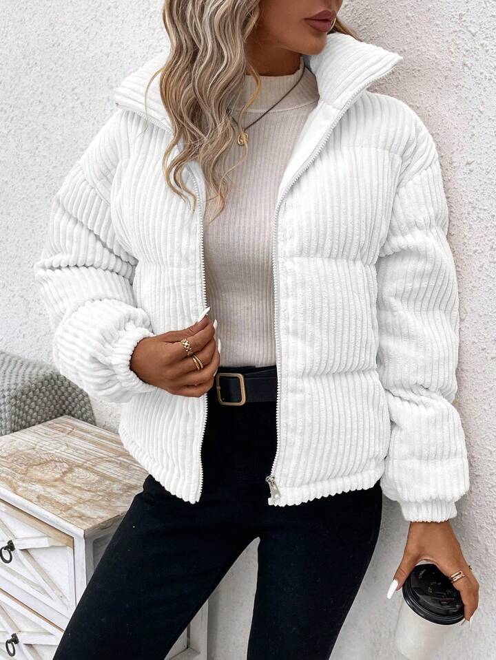 Women’s CorduroyPuffer Jacket Cotton Padded Winter Coat