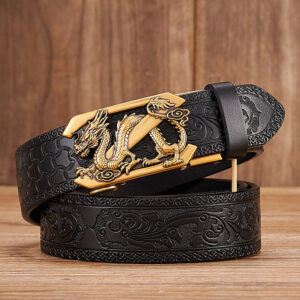 Imperial Dragon Leather Belt - Automatic Buckle