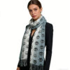 Grey Peace Sign Printed Unisex Scarf - Soft Lightweight Fashion Fringe Shawl Wrap