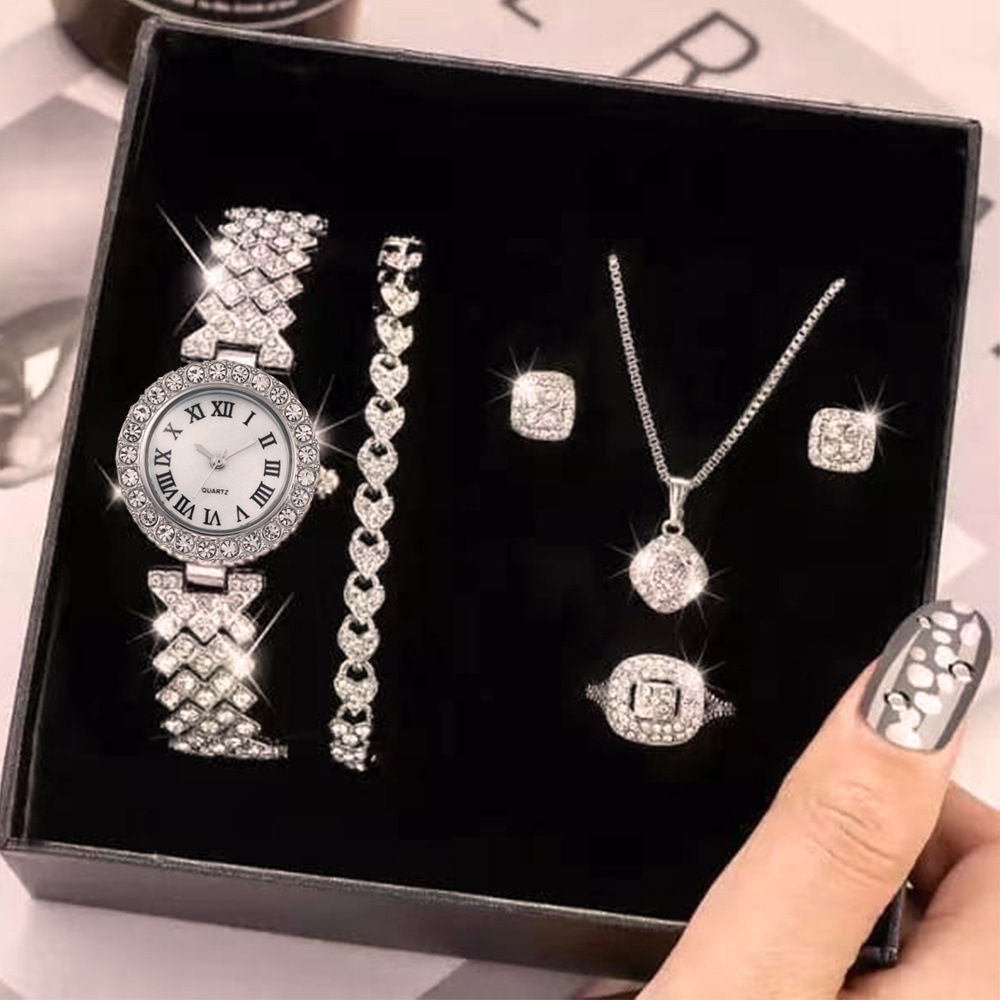 Luxury 6-Piece Women's Quartz Watch & Jewelry Set - Image 2