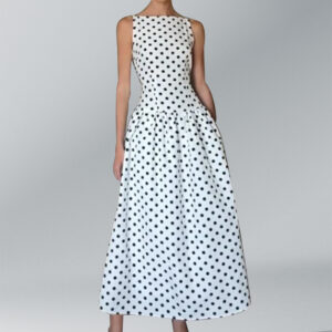 Gorgeous Polka Dot A Line Midi Dress | Timeless White Silhouette
