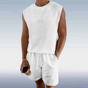 Premium Mens Textured 2 Piece Short Set | Effortless Summer Streetwea