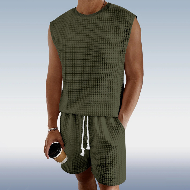 Men's Textured 2-Piece Short Set | Sleeveless Summer Streetwear - Image 7