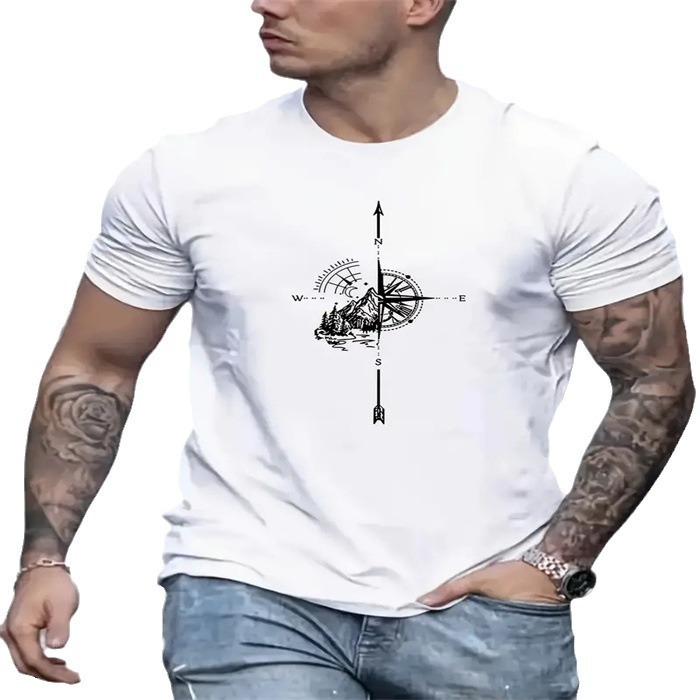Men's Casual Graphic Print T-Shirt Lightweight Crewneck Top - Image 5