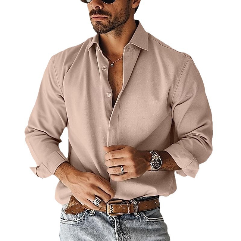 Men's Classic Long Sleeve Button-Down Shirt | Everyday Casual Stretch Fit - Image 10