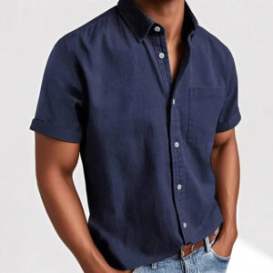Men's Casual Short Sleeve Shirt with Pocket