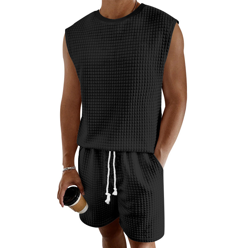 Men's Textured 2-Piece Short Set | Sleeveless Summer Streetwear - Image 8