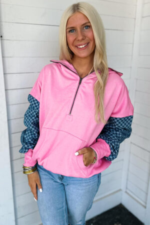 women's quarter-zip-sweatshirt Sweatshirt: #1 Stunning Oversized Plaid Pullover for Women