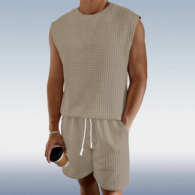 Men's Textured 2-Piece Short Set | Sleeveless Summer Streetwear - Image 6