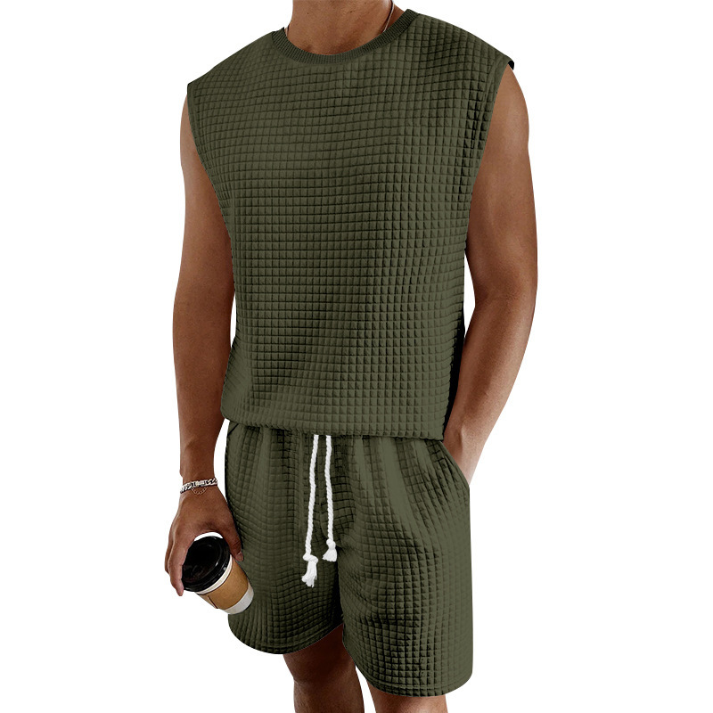 Men's Textured 2-Piece Short Set | Sleeveless Summer Streetwear - Image 5