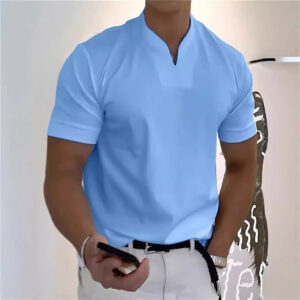 Men's V-Neck Short Sleeve Athletic T-Shirt | Slim Fit Casual Sports Tee