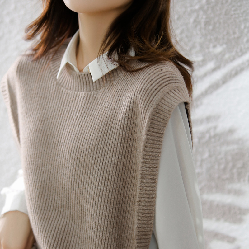 Women's Ribbed Knit Sweater Vest — Oversized Cozy Layering Pullover - Image 2