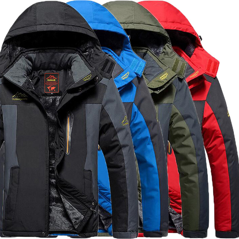 Men's Waterproof Insulated Fleece Ski Jacket – Windproof Winter Hooded Parka for Hiking, Camping, and Outdoors - Image 3