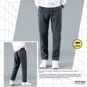 Men's Slim Straight Stretch Jogger Pants – Lightweight Athletic Tapered Trousers