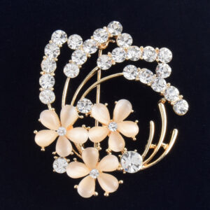 Crystal Flower Brooch