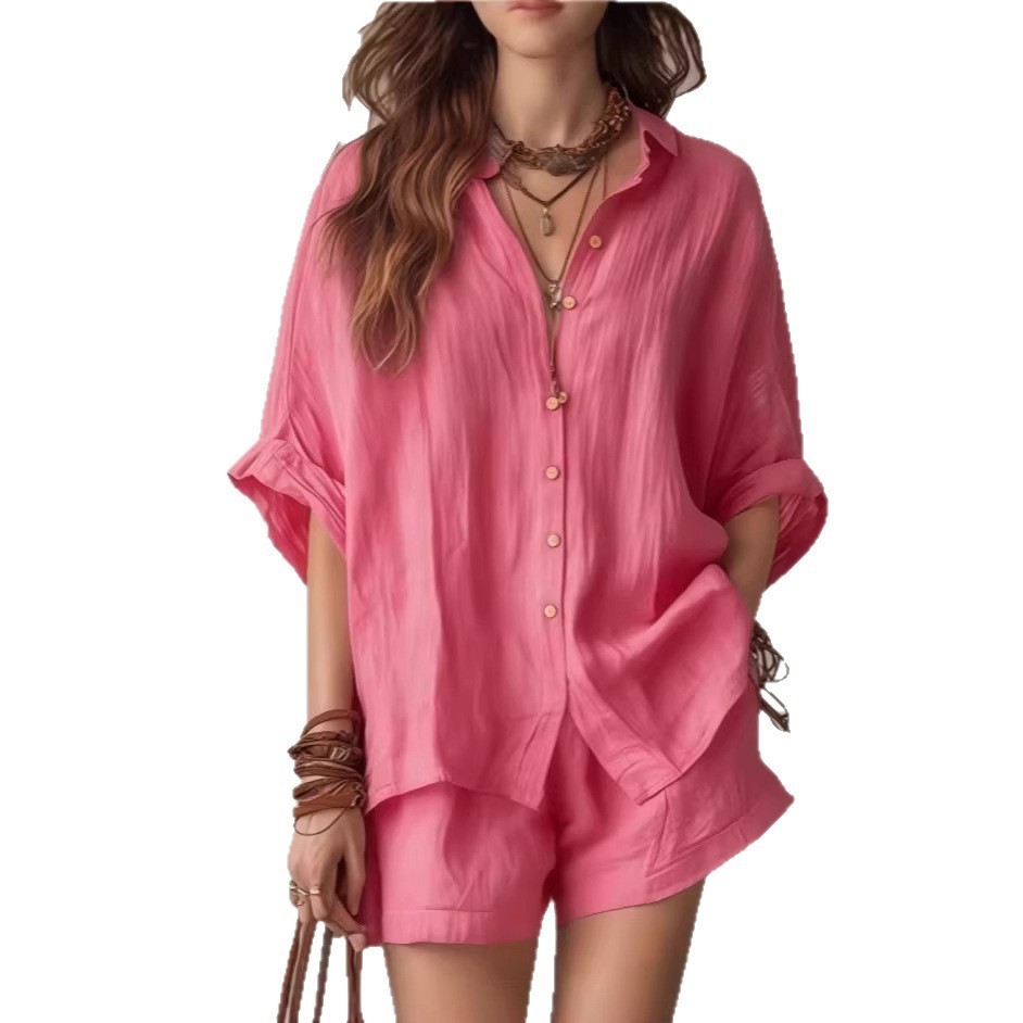 Women's Oversized Ramie Button-Down Shirt — Relaxed Linen-Look Summer Top - Image 4