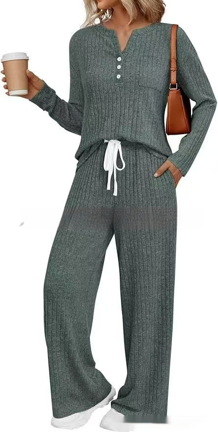 Ribbed Knit 2-Piece Lounge Set - Image 3