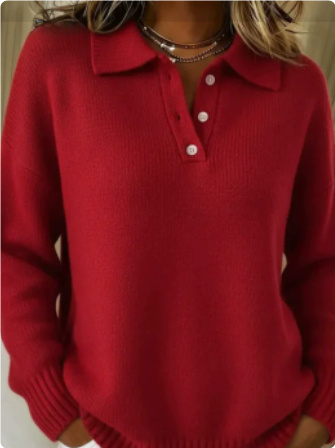 Women's Plaid Knit Button-Down Shirt Sweater — Retro Flannel-Style Cardigan with Ribbed Cuffs & Hem - Image 5