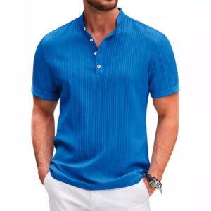 Men’s Textured Henley Shirt