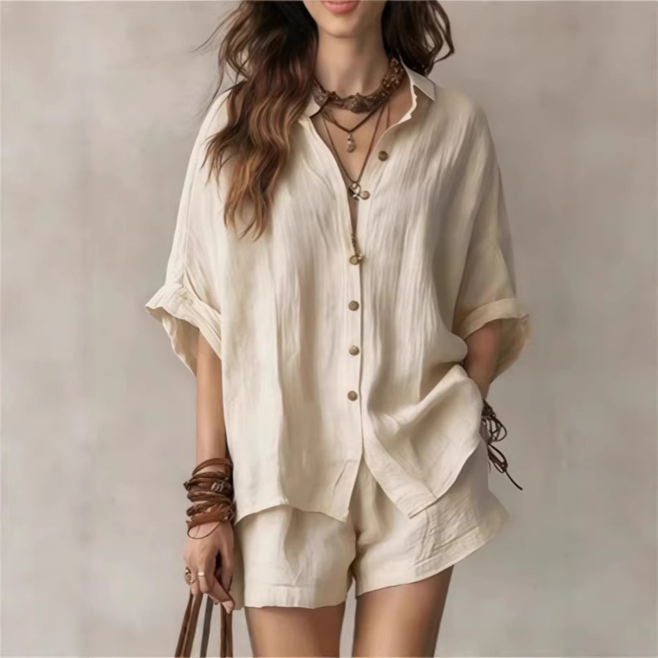 Women's Oversized Ramie Button-Down Shirt — Relaxed Linen-Look Summer Top - Image 10