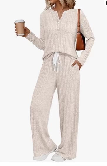 Ribbed Knit 2-Piece Lounge Set - Image 4