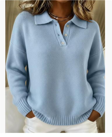 Women's Plaid Knit Button-Down Shirt Sweater — Retro Flannel-Style Cardigan with Ribbed Cuffs & Hem - Image 4