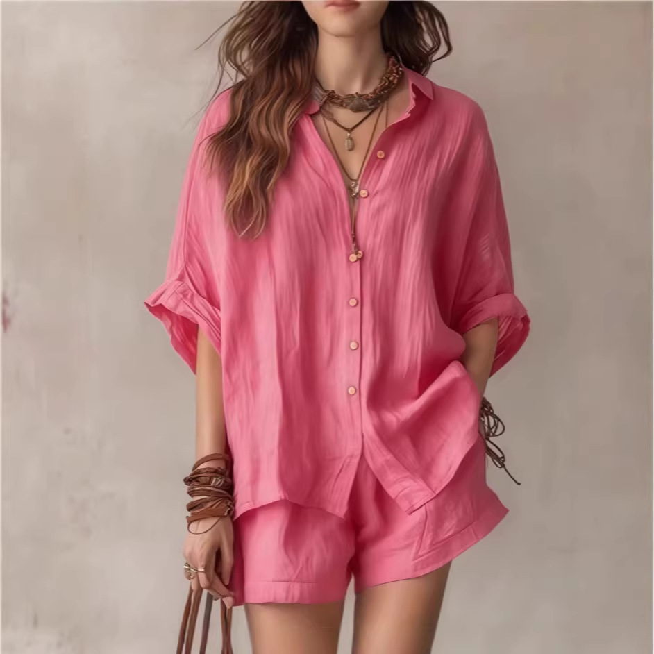 Women's Oversized Ramie Button-Down Shirt — Relaxed Linen-Look Summer Top - Image 7