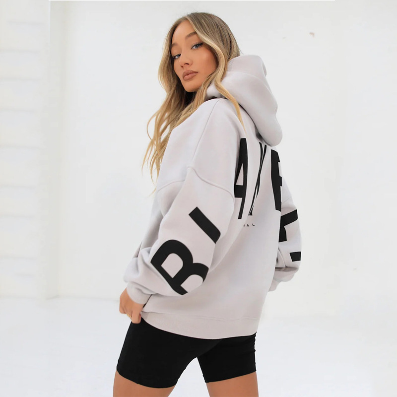 Oversized Streetwear Hoodie for Women - "BLAKE" Graphic Back Print Pullover - Heavyweight Hip-Hop Loose Fit Sweatshirt - Image 4