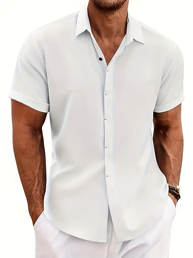 Sensational Men's Short Sleeve Button-Down Shirt | 5 Sizes, Beach Casual - Image 2