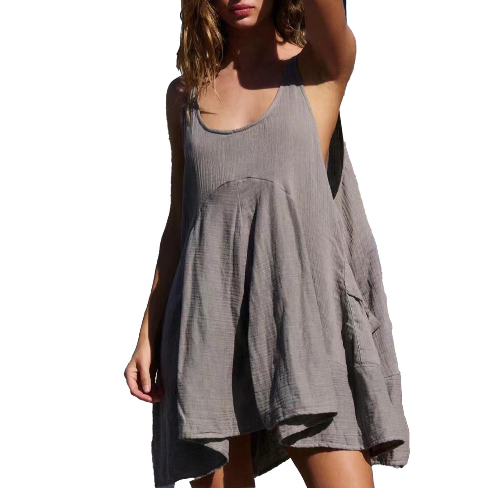 Breathtaking Women's Cotton Tie-Back Mini Dress — Boho Open Back, 9 Colors - Image 7