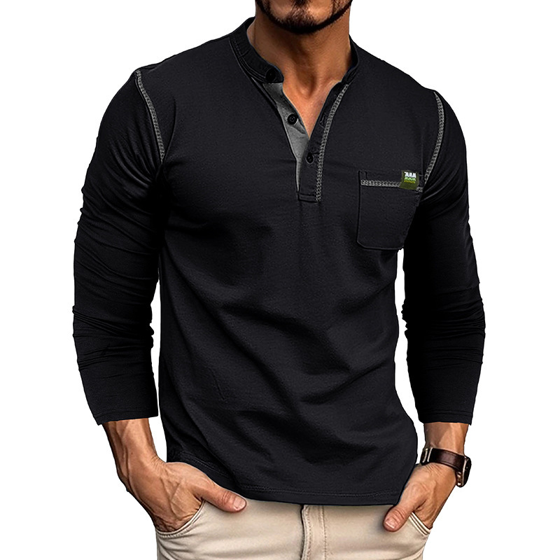 Men's Henley Shirt - 6-Color Comfortable - Image 2
