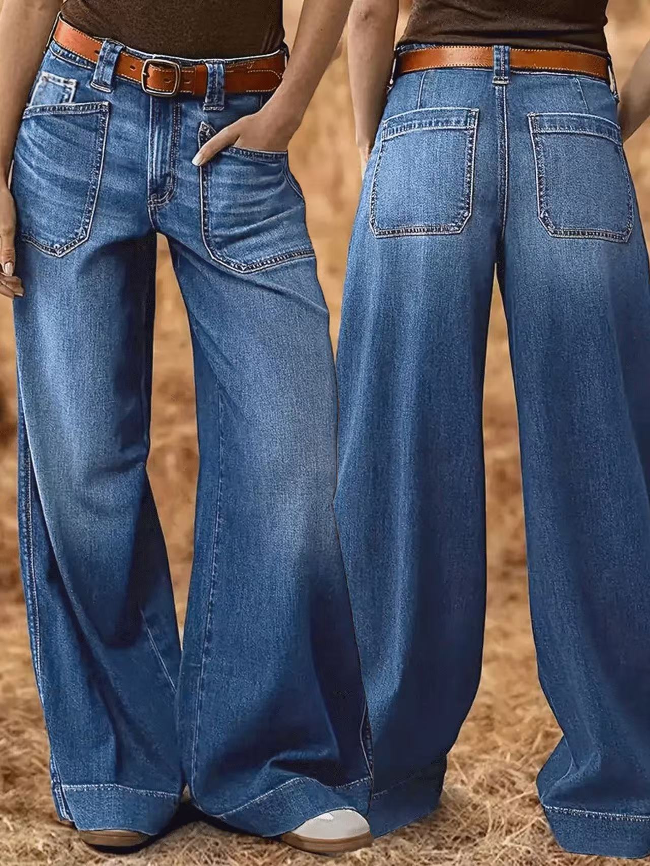 Women’s Wide-Leg Denim Pants – Trendy Street Style - Image 10
