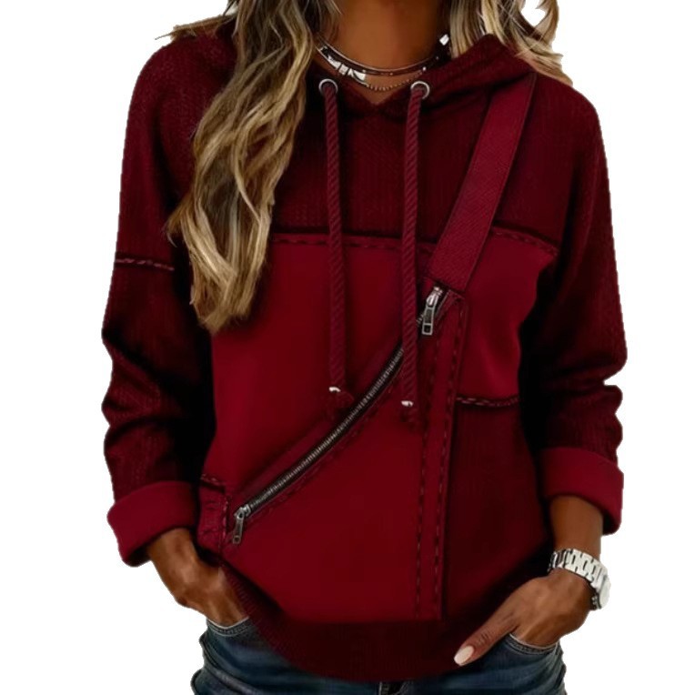 Sensational Women's 3D Zipper Print Hoodie | 5 Colors, Cozy Pullover Sweatshirt - Image 6