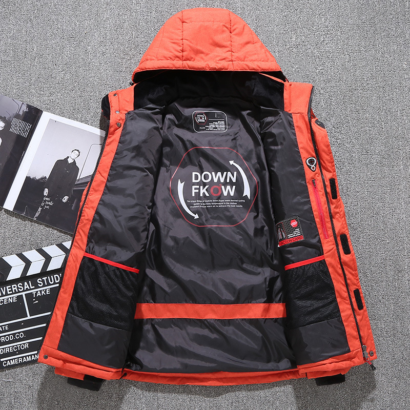 Men's Duck Down Puffer Jacket - Hooded Winter Coat with 5 Colors