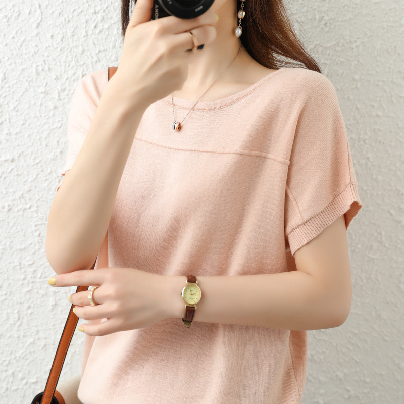 Women’s Cotton T-Shirt, Knit Cotton Tee, Relaxed Fit Shirt - Image 4