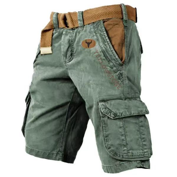 Men's Rugged Utility Cargo Shorts with Belt – Premium 100% Cotton, Casual Work & Outdoor Wear - Image 3