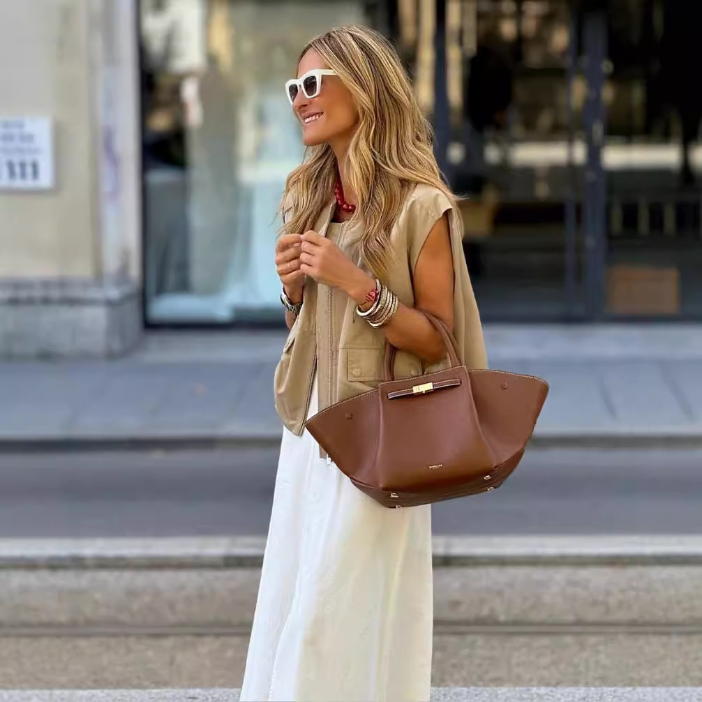 Women's Loose Pleated Sleeveless Vest