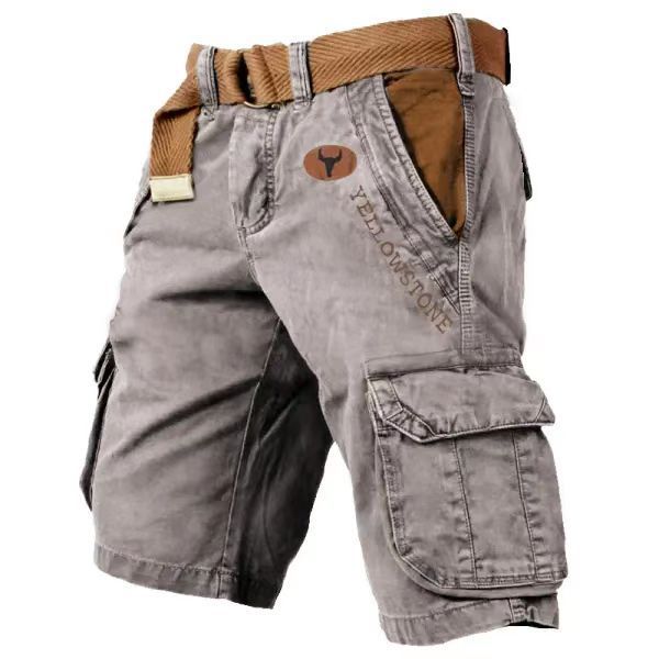 Men's Rugged Utility Cargo Shorts with Belt – Premium 100% Cotton, Casual Work & Outdoor Wear