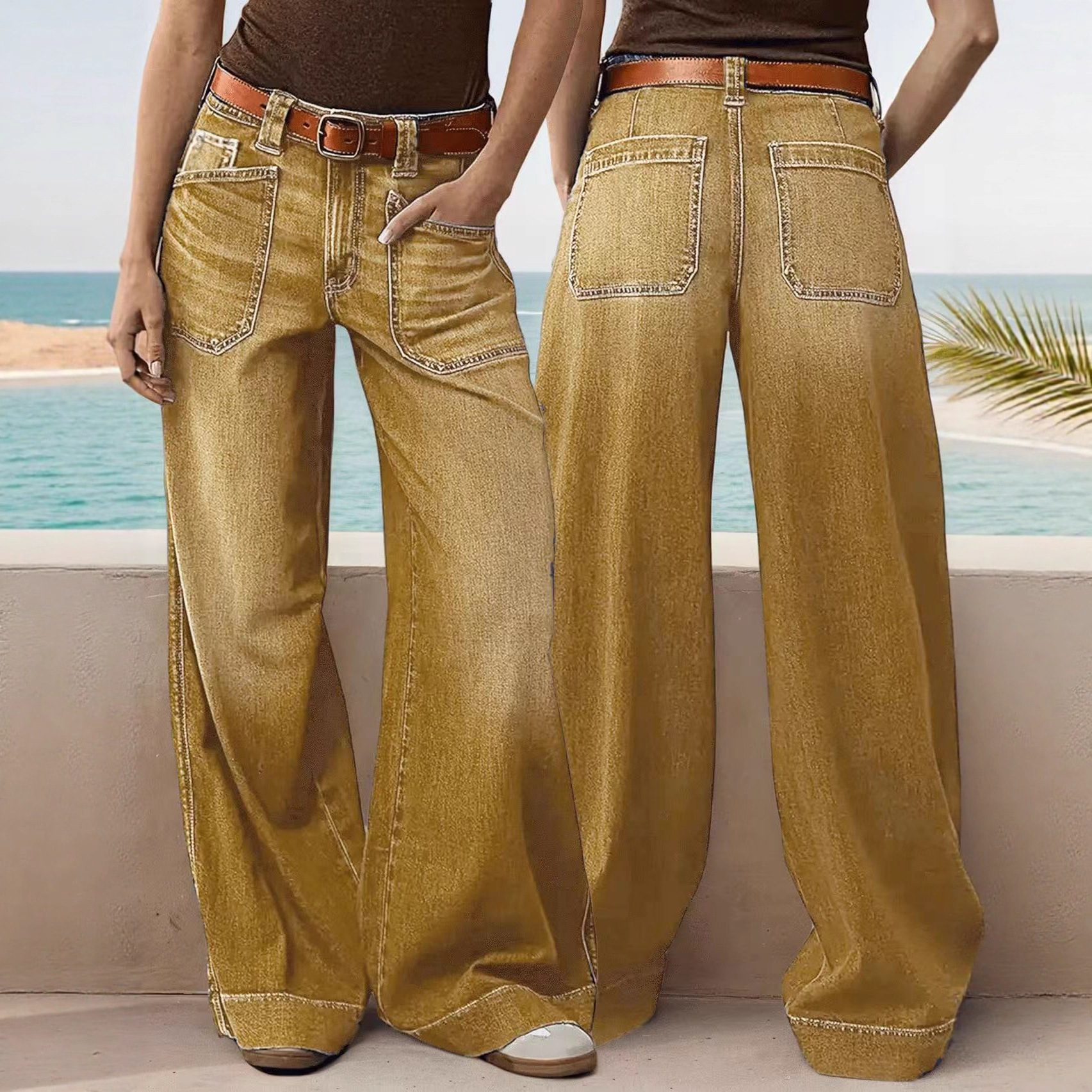 Women’s Wide-Leg Denim Pants – Trendy Street Style - Image 8